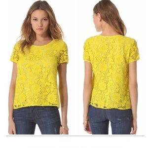 Madewell yellow lace blouse